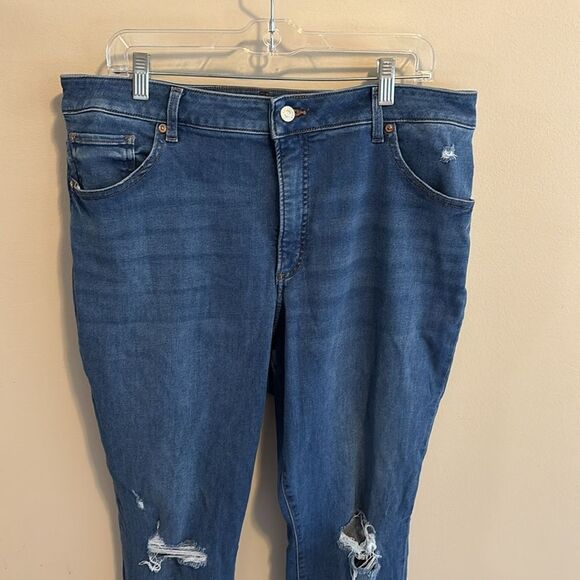 Express curvy skinny high rise distressed jeans size 18R - Picture 2 of 7